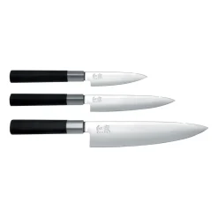 Kai Wasabi Black Chef's knife & 2 all round knives set, 3 pieces