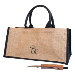 Karl-Johan mushroom knife and bag set, Beige-black