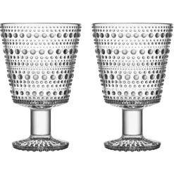 Kastehelmi drinking glass with stem 26 cl 2-pack, Clear