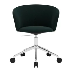 Kendo Swivel office chair with 5 wheels, Pine-polished aluminium