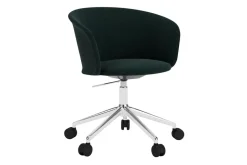 Kendo Swivel office chair with 5 wheels, Pine-polished aluminium