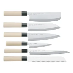 Knife set in balsa box 35x38 cm, 6 pieces