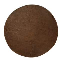 Knit rug Ø200 cm, Umber brown (Soft Rope)