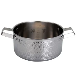 Kroma hammered chrome plated casserole pot with lid, Pixel. 4 L