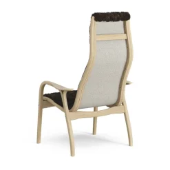Lamini children's arm chair laquered oak/sheep skin, Espresso (brown)