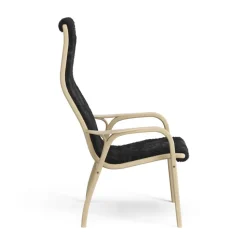 Lamini children's arm chair laquered oak/sheep skin, Black (black)