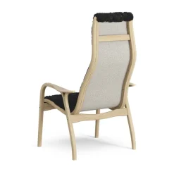 Lamini children's arm chair laquered oak/sheep skin, Black (black)