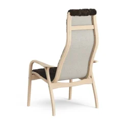 Lamini children's arm chair laquered beech/sheep skin, Espresso (brown)