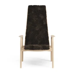 Lamini children's arm chair laquered beech/sheep skin, Espresso (brown)