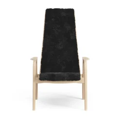 Lamini children's arm chair laquered beech/sheep skin, Black (black)