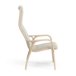 Lamini children's arm chair laquered beech/sheep skin, Moonlight (beige)