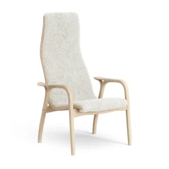 Lamini children's arm chair laquered beech/sheep skin, Off white (white)