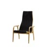 Lamini Children's armchair, Sheepskin black, oiled oak