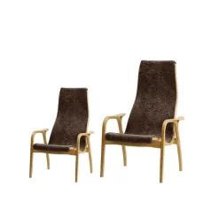 Lamini Children's armchair, Sheepskin sahara, oiled oak
