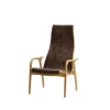 Lamini Children's armchair, Sheepskin espresso, oiled oak