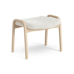 Lamini children's foot stool laquered beech/sheep skin, Off white (white)