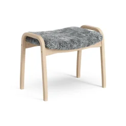 Lamini children's foot stool laquered beech/sheep skin, Scandinavian Grey (grey)