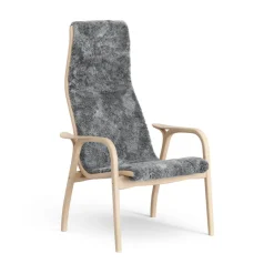 Lamino arm chair laquered beech/sheep skin, Scandinavian Grey (grey)