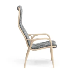 Lamino arm chair laquered beech/sheep skin, Scandinavian Grey (grey)