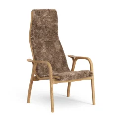 Lamino arm chair oiled oak/sheep skin, Sahara (nougat brown)