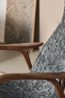 Lamino armchair and footstool oak/sheepskin Special Edition, Rubio Monocoat Chocolate-Charcoal