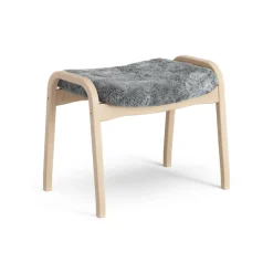 Lamino foot stool laquered beech/sheep skin, Scandinavian Grey (grey)