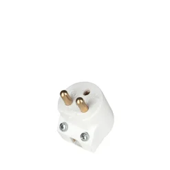 Lamp plug, White, grounded