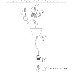 Lamp suspension indoor IP20, black-transprarent