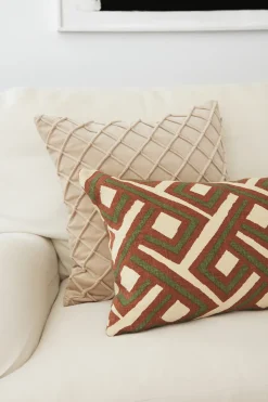 Lanka cushion cover 40x60 cm, Terracotta-cactus green