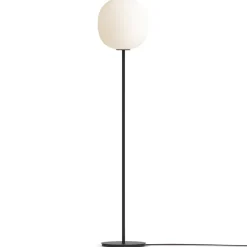 Lantern floor lamp medium, Frosted white opal glass