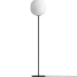 Lantern floor lamp medium, Frosted white opal glass