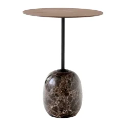 Lato side table LN8, Lacquered walnut-Emperador marble