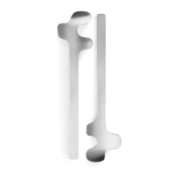Leaf salad servers, Brushed Steel