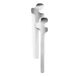 Leaf salad servers, Brushed Steel