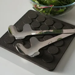 Leaf salad servers, Polished Steel