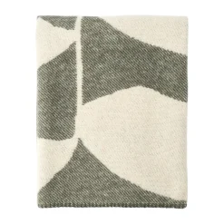 Leaf wool throw 130x180 cm, Khaki green