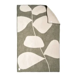 Leaf wool throw 130x180 cm, Khaki green
