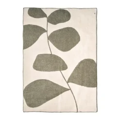 Leaf wool throw 130x180 cm, Khaki green