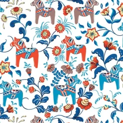 Leksand oilcloth, Blue-orange