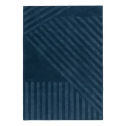 Levels wool rug stripes blue, 200x300 cm