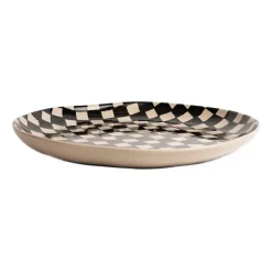 Lexi serving dish 37 cm, Black-beige
