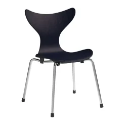 Liljan children's chair, Midnight blue painted ash-chrome