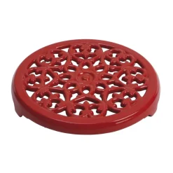 Lilly cast iron coaster Ø23 cm, Cherry