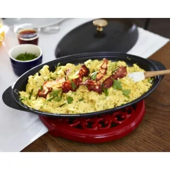 Lilly cast iron coaster Ø23 cm, Cherry