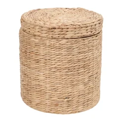 Lily storage pouf with lid Ø41x43 cm, Natural