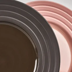Lines plate Ø27 cm 6-pack, brown