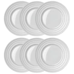 Lines plate Ø27 cm 6-pack, white