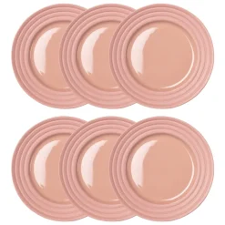 Lines small plate Ø21 cm 6-pack, pink