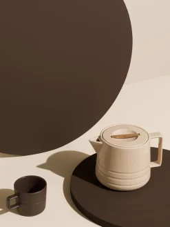 Lines teapot 1.5 liter, beige