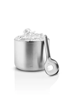 Liquid lounge ice bucket with spoon 1.4 l, Brushed steel